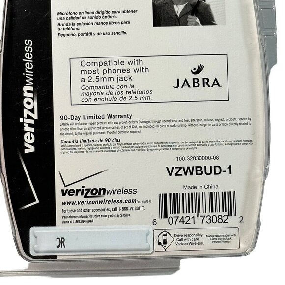 Jabra Verizon Earbud Headset Brand New 2.5mm Jack NIP Microphone - Picture 4 of 5